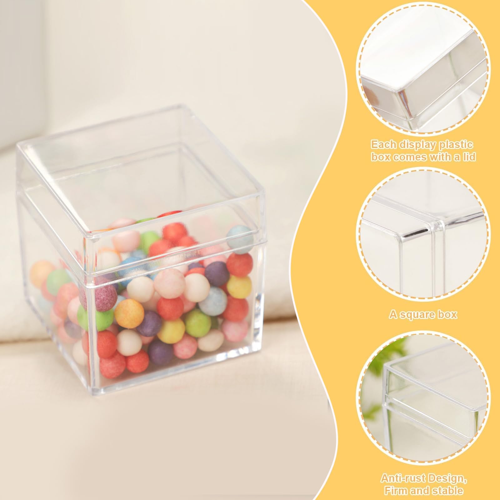 Amazon.com: Merkaunis 48 Pcs Acrylic Boxes, 2x2x2 Inch Acrylic